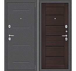 Дверь входная Porta S-2P 104/П22 Антик Серебро/Wenge Veralinga/Black Star, 2 замка, с ночной задвижкой