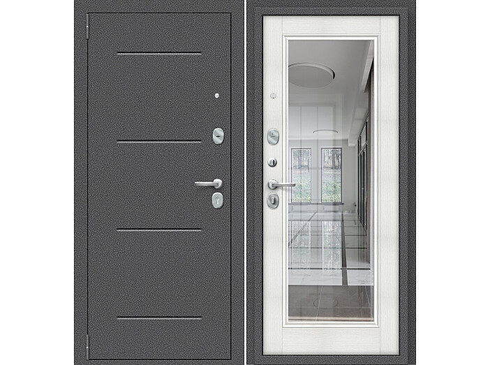 ДС Porta S-2P 104/П61 Bianco Veralinga R/Антик Серебро 205*88 Левая