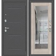 Дверь входная Porta S-2P 104/П61 Антик Серебро/Cappuccino Veralinga, с зеркалом, 2 замка, с ночной задвижкой