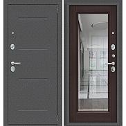 Дверь входная Porta S-2P 104/П61 Антик Серебро/Wenge Veralinga, с зеркалом, 2 замка, с ночной задвижкой