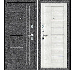 Дверь входная Porta S-2P 109/П29 Антик Серебро/Bianco Veralinga, 2 замка, с ночной задвижкой