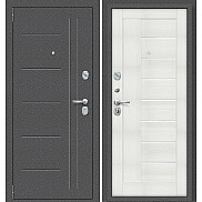 Дверь входная Porta S-2P 109/П29 Антик Серебро/Bianco Veralinga, 2 замка, с ночной задвижкой