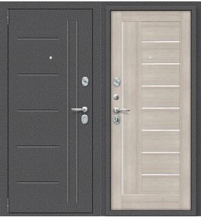 Дверь входная Porta S-2P 109/П29 Антик серебро/Cappuccino Veralinga, 2 замка, с ночной задвижкой