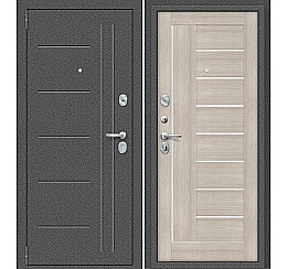 Дверь входная Porta S-2P 109/П29 Антик Серебро/Cappuccino Veralinga, 2 замка, с ночной задвижкой