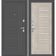 Дверь входная Porta S-2P 109/П29 Антик Серебро/Cappuccino Veralinga, 2 замка, с ночной задвижкой