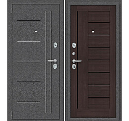 Дверь входная Porta S-2P 109/П29 Антик Серебро/Wenge Veralinga, 2 замка, с ночной задвижкой