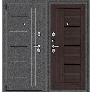 Дверь входная Porta S-2P 109/П29 Антик Серебро/Wenge Veralinga, 2 замка, с ночной задвижкой
