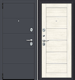 Дверь входная Porta S-3P 4/Л22 Graphite Pro/Nordic Oak, 2 замка