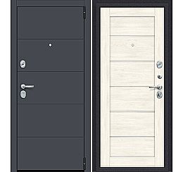Дверь входная Porta S-3P 4/Л22 Graphite Pro/Nordic Oak, 2 замка, с ночной задвижкой