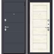 Дверь входная Porta S-3P 4/Л22 Graphite Pro/Nordic Oak, 2 замка, с ночной задвижкой