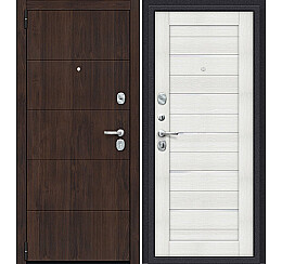 Дверь входная Porta S-3P 4/П22 Almon 28/Bianco Veralinga/White Waltz, 2 замка, с ночной задвижкой