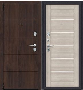 Дверь входная Porta S-3P 4/П22 Almon/Cappuccino Veralinga, 2 замка, с ночной задвижкой