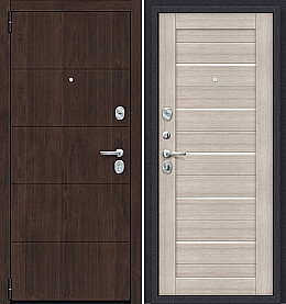 Дверь входная Porta S-3P 4/П22 Almon 28/Cappuccino Veralinga/White Pearl, 2 замка