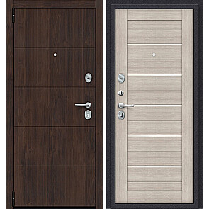 Дверь входная Porta S-3P 4/П22 Almon 28/Cappuccino Veralinga/White Pearl, 2 замка