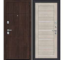 Дверь входная Porta S-3P 4/П22 Almon 31/Cappuccino Veralinga/White Pearl, 2 замка, с ночной задвижкой
