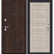 Дверь входная Porta S-3P 4/П22 Almon 31/Cappuccino Veralinga/White Pearl, 2 замка, с ночной задвижкой
