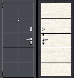 Дверь входная Porta S-3P 10/П50 Nordic Oak/Лунный камень, 2 замка