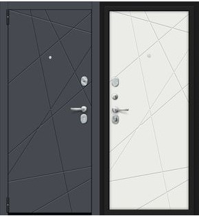Дверь входная Porta S-3P 15.15 Graphite Pro/Super White, 2 замка, с ночной задвижкой