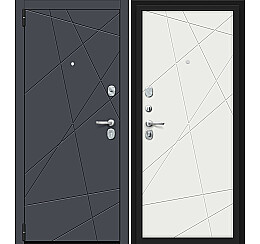 Дверь входная Porta S-3P 15.15 Graphite Pro/Super White, 2 замка, с ночной задвижкой