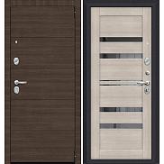 Дверь входная Porta S-3P 4/П30 Brownie/Cappuccino Veralinga, с зеркалом, 2 замка, с ночной задвижкой