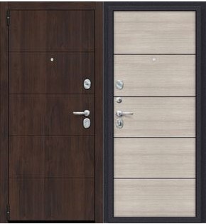 Дверь входная Porta S-3P 4/П50 Almon/Cappuccino Veralinga, 2 замка, с ночной задвижкой