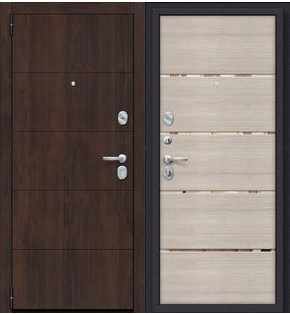 Дверь входная Porta S-3P 4/П50 IMP-6 Almon/Cappuccino Veralinga, 2 замка, с ночной задвижкой
