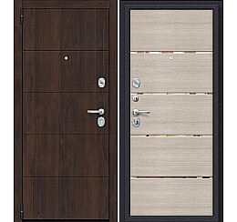 Дверь входная Porta S-3P 4/П50 IMP-6 Almon 28/Cappuccino Veralinga, 2 замка, с ночной задвижкой