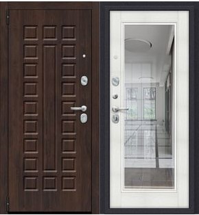 Дверь входная Porta S-3P 51/П61 Almon/Bianco Veralinga, с зеркалом, 2 замка, с ночной задвижкой