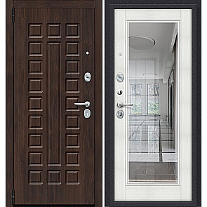 Дверь входная Porta S-3P 51/П61 Almon 28/Bianco Veralinga/Reflex, с зеркалом, 2 замка