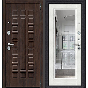 Дверь входная Porta S-3P 51/П61 Almon/Bianco Veralinga, с зеркалом, 2 замка, с ночной задвижкой