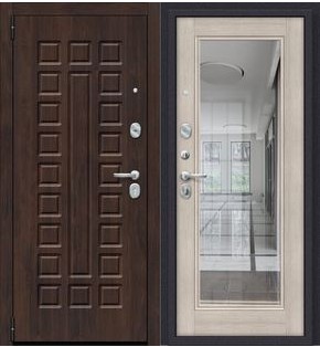 Дверь входная Porta S-3P 51/П61 Almon/Cappuccino Veralinga, с зеркалом, 2 замка, с ночной задвижкой