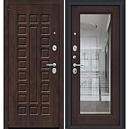 Дверь входная Porta S-3P 51/П61 Almon 28/Wenge Veralinga/Reflex, с зеркалом, 2 замка, с ночной задвижкой
