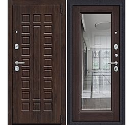 Дверь входная Porta S-3P 51/П61 Almon 28/Wenge Veralinga/Reflex, с зеркалом, 2 замка, с ночной задвижкой
