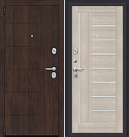 Дверь входная Porta S-3P 9/П29 Almon 28/Cappuccino Veralinga/White Pearl, 2 замка