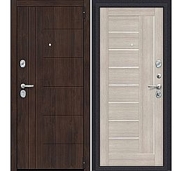 Дверь входная Porta S-3P 9/П29 Almon 28/Cappuccino Veralinga/White Pearl, 2 замка, с ночной задвижкой