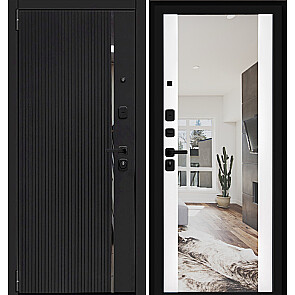 Дверь входная Porta L-3 99/П05 Moon Stone/Shellac White, с зеркалом, 2 замка