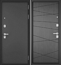 Дверь входная City Max MP 130 (фурнитура черная) Антрацит букле/Дуб серый, 130, 2 замка