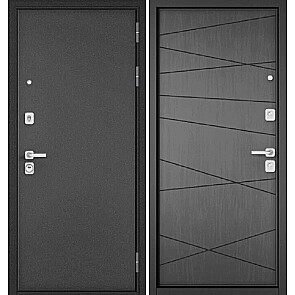 Дверь входная Сити Макс МП 130 (фурнитура черная) Антрацит букле/Дуб серый, 2 замка