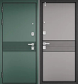 Дверь входная City Max PP 183/183 (Фурнитура сатин) Авокадо, 183/Эмаль светло-серая, 183, 2 замка, с ночной задвижкой