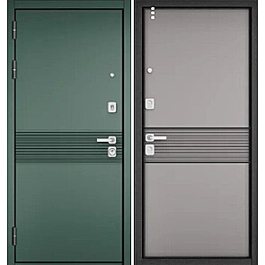Дверь входная Сити Макс ПП 183/183 Авокадо/Эмаль светло-серая, 2 замка