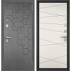 Дверь входная City Max PP 184/130 МДФ Бетон серый, 184/МДФ Эмаль белоснежная, 130, 2 замка, с ночной задвижкой