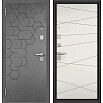 Дверь входная City Max PP 184/130 МДФ Бетон серый, 184/МДФ Эмаль белоснежная, 130, 2 замка, с ночной задвижкой