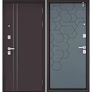 Дверь входная Сити Макс МП D-5/184 (чёрная фурнитура) Черный муар металлик/Оскуро, 2 замка