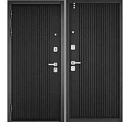 Дверь входная City Max PP 161/161 (чёрная фурнитура) Матовый черный/Матовый черный, 2 замка, с ночной задвижкой