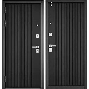 Дверь входная Сити Макс ПП 161/161 (чёрная фурнитура) Матовый черный/Матовый черный, 2 замка