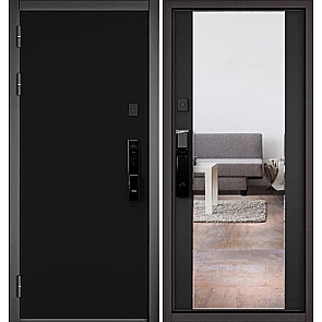 Дверь входная Сити Макс Ай Кью ПП 100/164 Черный матовый/Черный матовый, с зеркалом, 2 замка
