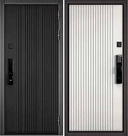 Дверь входная City Max IQ PP 10SM-161/10SM-161 Черный матовый, 10SM-161/Белый Софт, 10SM-161, 2 замка