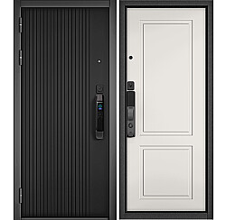 Дверь входная City Max IQ PP 9В-161/9ВD-1 Чёрный матовый/Белый матовый, 2 замка