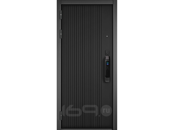 ДМ CITY MAX IQ PP Черный муар металлик/МДФ Чёрный матовый, 9В-161, МДФ Белый матовый 9ВD-1  205*88 Левая