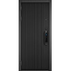 tumb 2 - ДМ CITY MAX IQ PP Черный муар металлик/МДФ Чёрный матовый, 9В-161, МДФ Белый матовый 9ВD-1  205*96 Левая